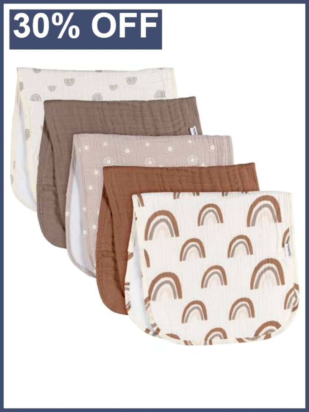 5 Muslin Burp Cloths Baby Feeding Essential Soft Cotton 20x10
